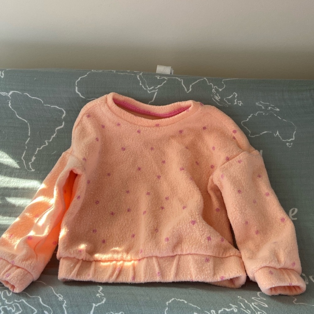 Cat & Jack Toddler Girls' Peach Soft Fleece Pullover Sweatshirt - Size 2T - NWT